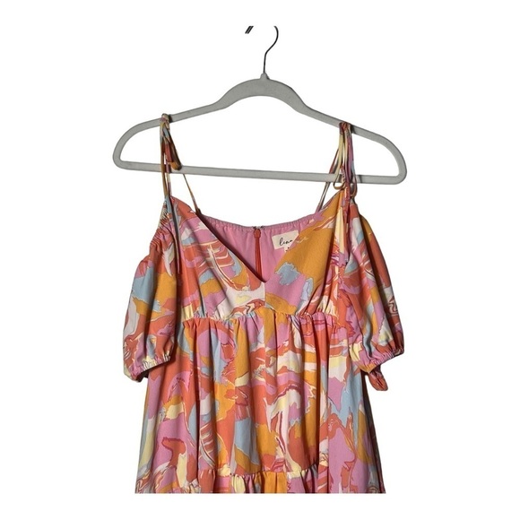 1949. LENA OFF SHOULDER SPAGHETTI STRAP TIE ON SHOULDERS SIZE SMALL MULTICOLORED - Picture 3 of 8